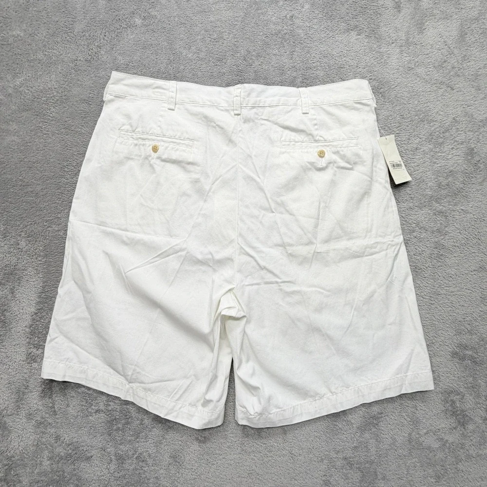 Polo Ralph Lauren Shorts Mens 38 White Chino Pleated Tyler Pockets